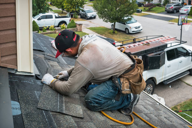 Professional Gutter Installation technician working in East Freedom, PA